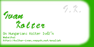 ivan kolter business card